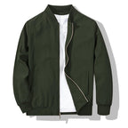 Bomber Jacket with Metal Zipper and Rib Knit Trim, Matte Wind-Blocking Finish All Vera Mart