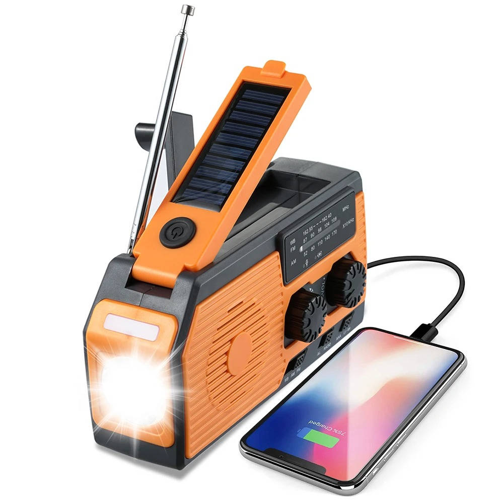 Multiband Emergency Radio with Solar Hand Crank and 5000mAh Battery Bank All Vera Mart