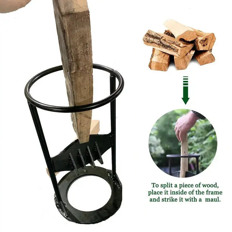 Splitting Wedge with Cast Iron Body and Rounded Top Handle, Reinforced Stable Base All Vera Mart