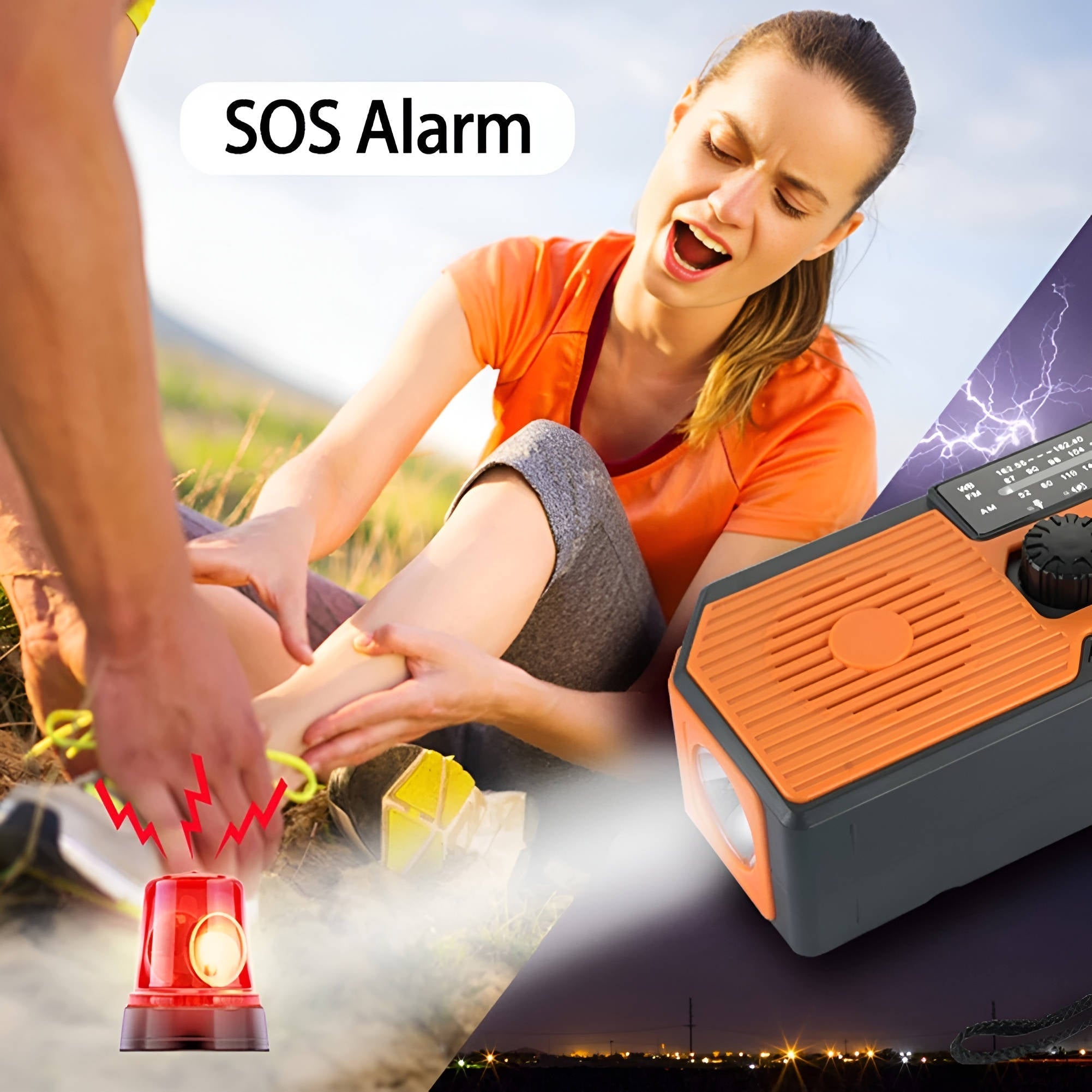 Multiband Emergency Radio with Solar Hand Crank and 5000mAh Battery Bank All Vera Mart