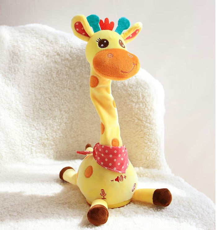 Plush Giraffe Toy with Voice Recording and Music, 12in Rechargeable All Vera Mart