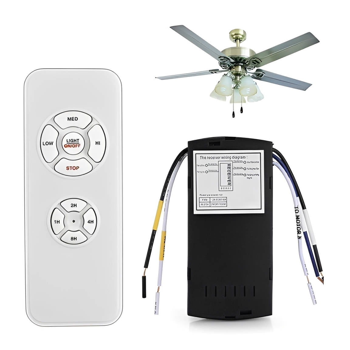 Smart Ceiling Fan Controller with App Control and Voice Command, 3-Speed Remote All Vera Mart