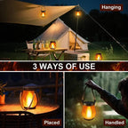 Solar Flame Lantern with Flickering Light Mode and Dusk Sensor, Type C Charging All Vera Mart