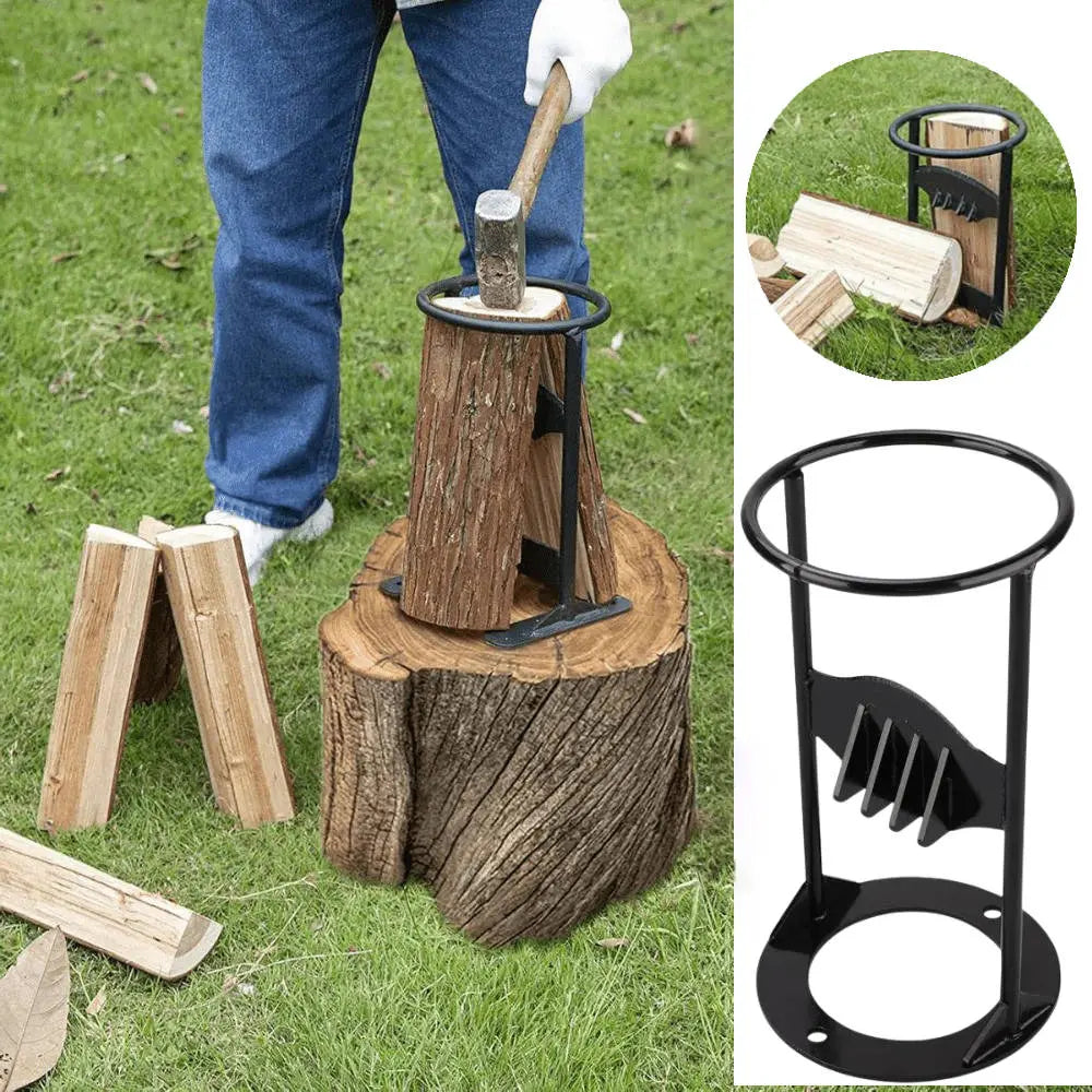 Splitting Wedge with Cast Iron Body and Rounded Top Handle, Reinforced Stable Base All Vera Mart