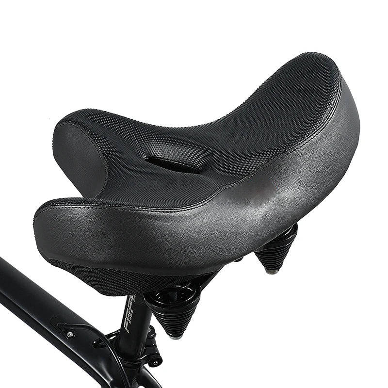 Bike Saddle with Memory Foam Cushioning and Dual Spring Absorption, Reflective Strips All Vera Mart