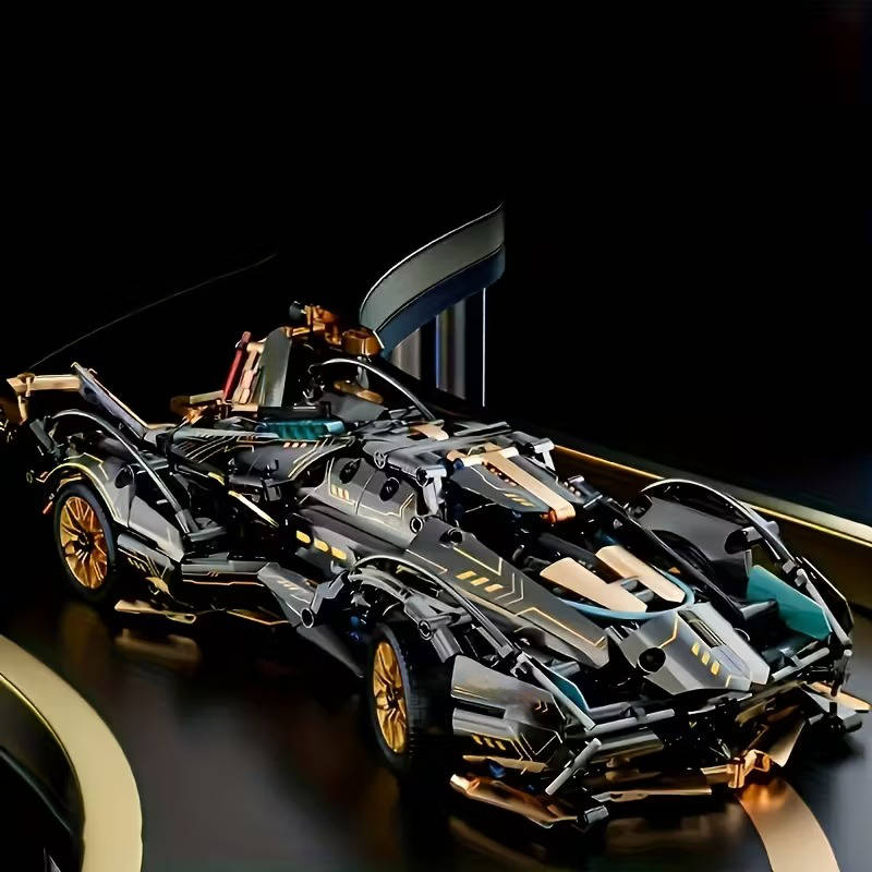Working Supercar Building Block Set with Steering System and Suspension, 1690 Pieces All Vera Mart