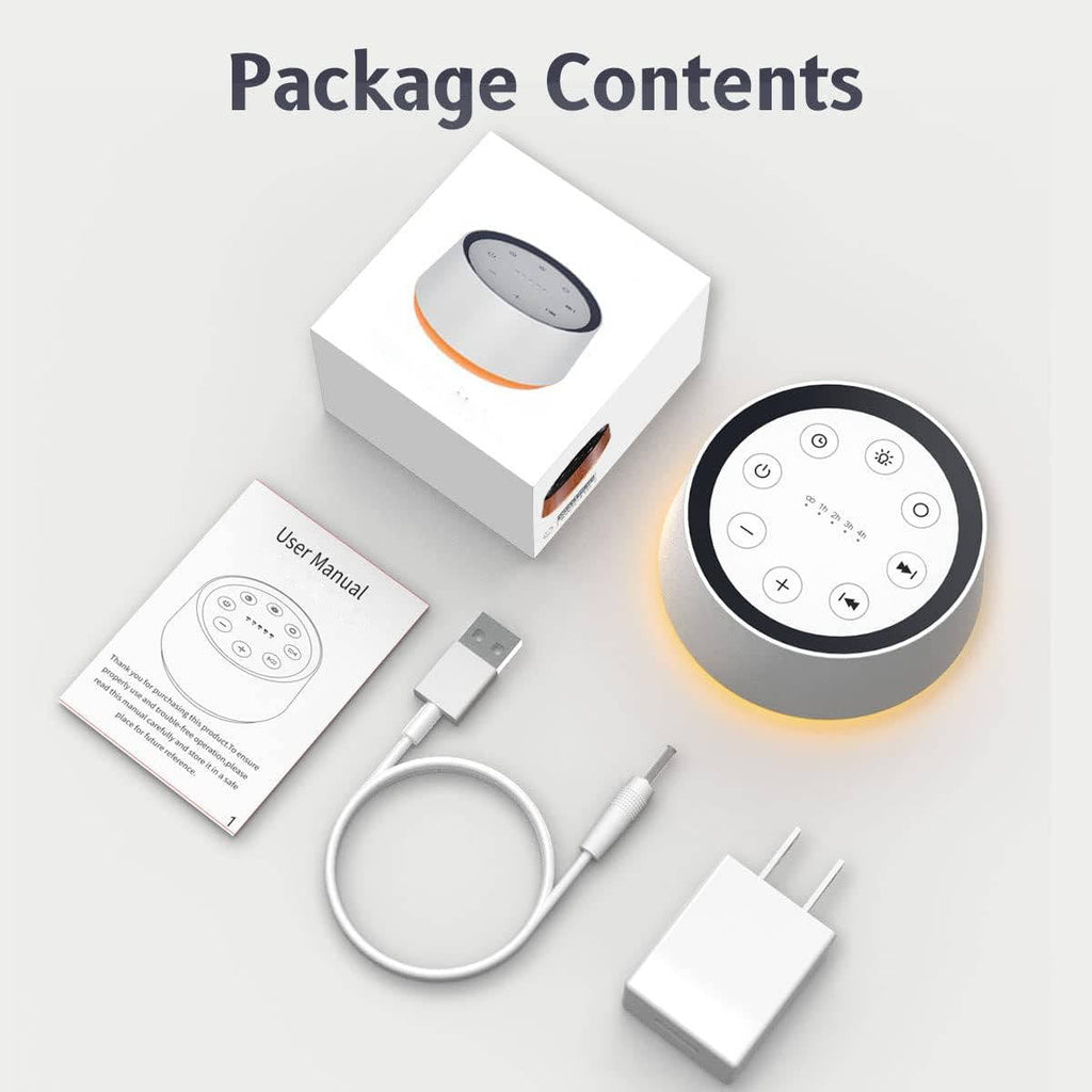 Sound Machine with 30 Calming Sounds and 12-Color Night Light, Travel Portable All Vera Mart