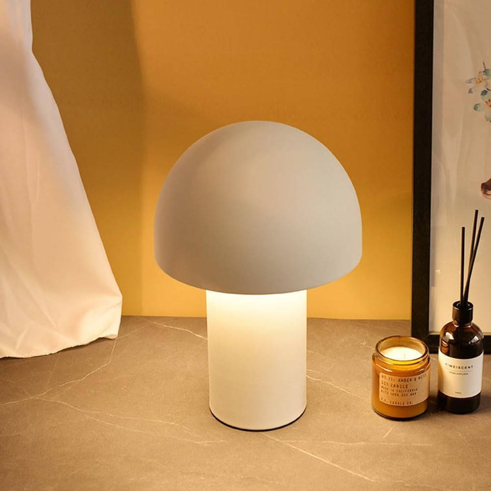 Bedside Table Lamp with Dome Shade and Wrought Iron Base, 40W All Vera Mart