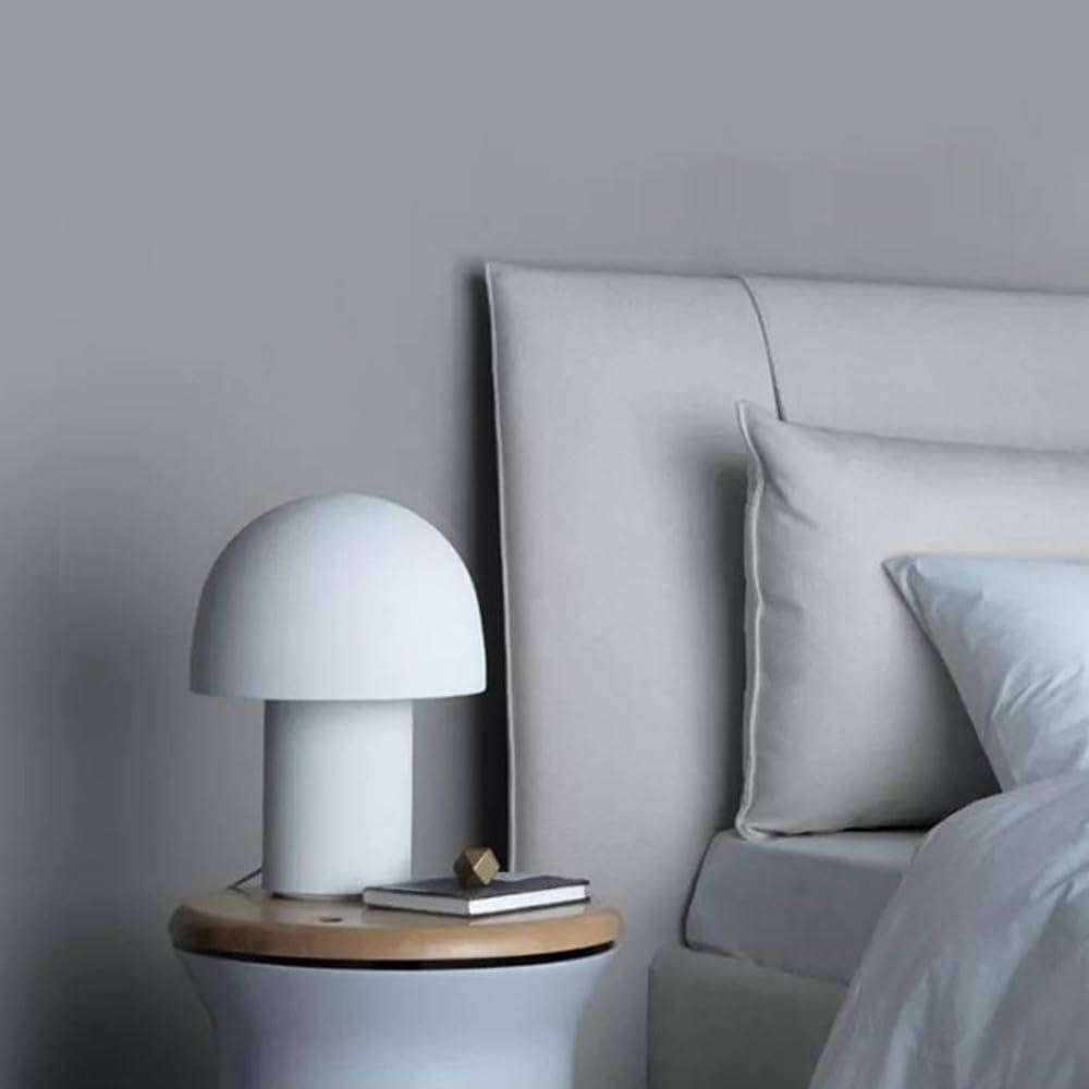 Bedside Table Lamp with Dome Shade and Wrought Iron Base, 40W All Vera Mart