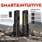Rechargeable LED Flashlight with Magnetic Tail and UV Red Laser, 1500 Lumens All Vera Mart