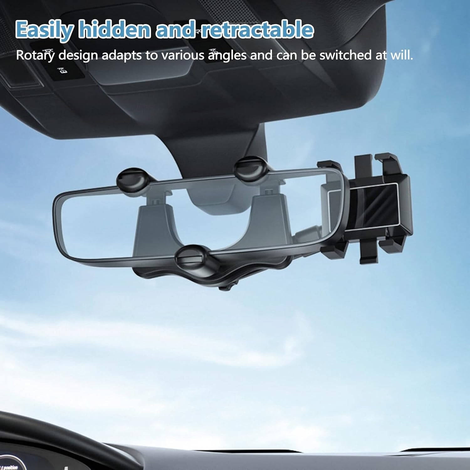 Rearview Mirror Phone Holder with 360 Rotation and Extendable Arm All Vera Mart