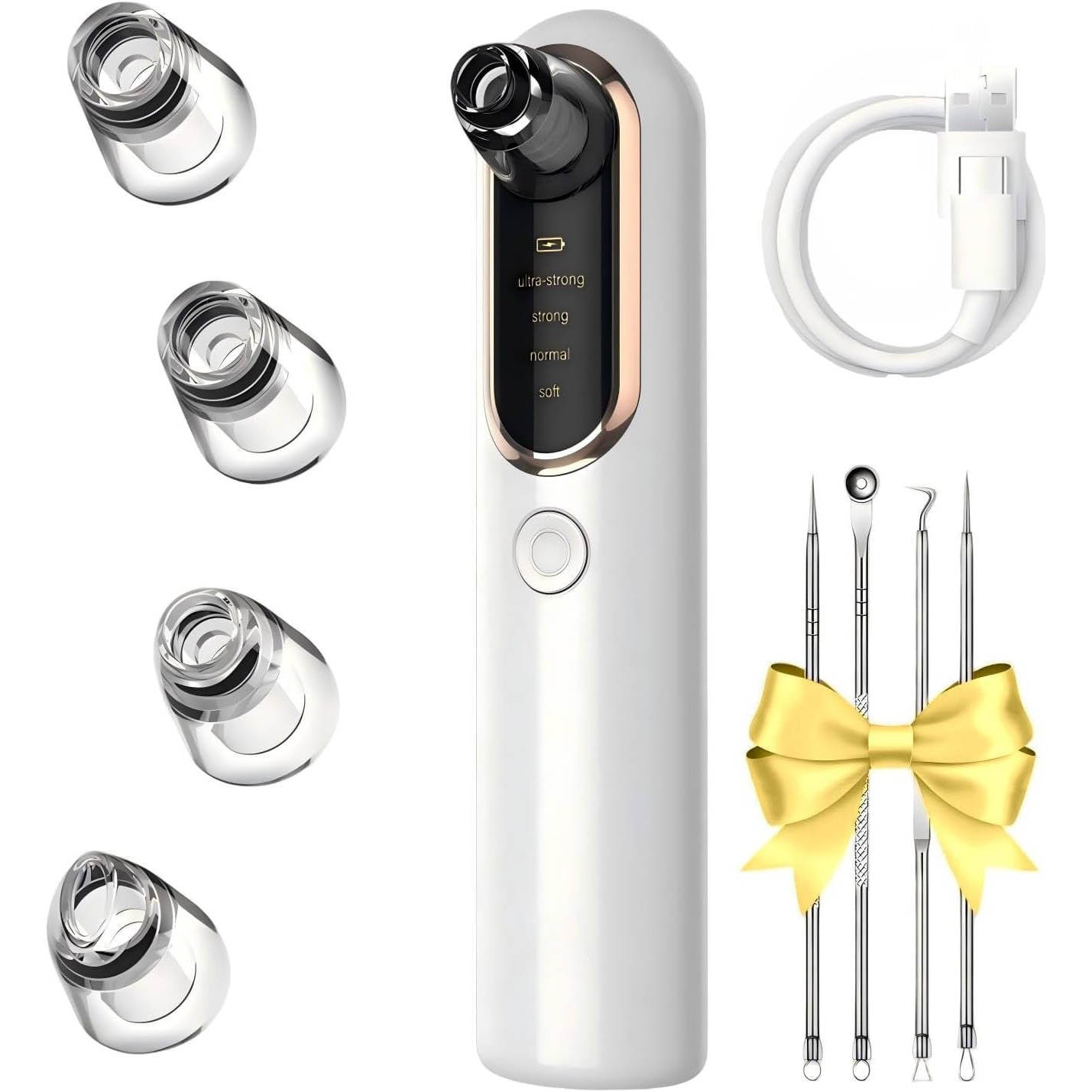 Pore Vacuum with 4 Suction Levels and 5 Interchangeable Heads, LCD Display All Vera Mart