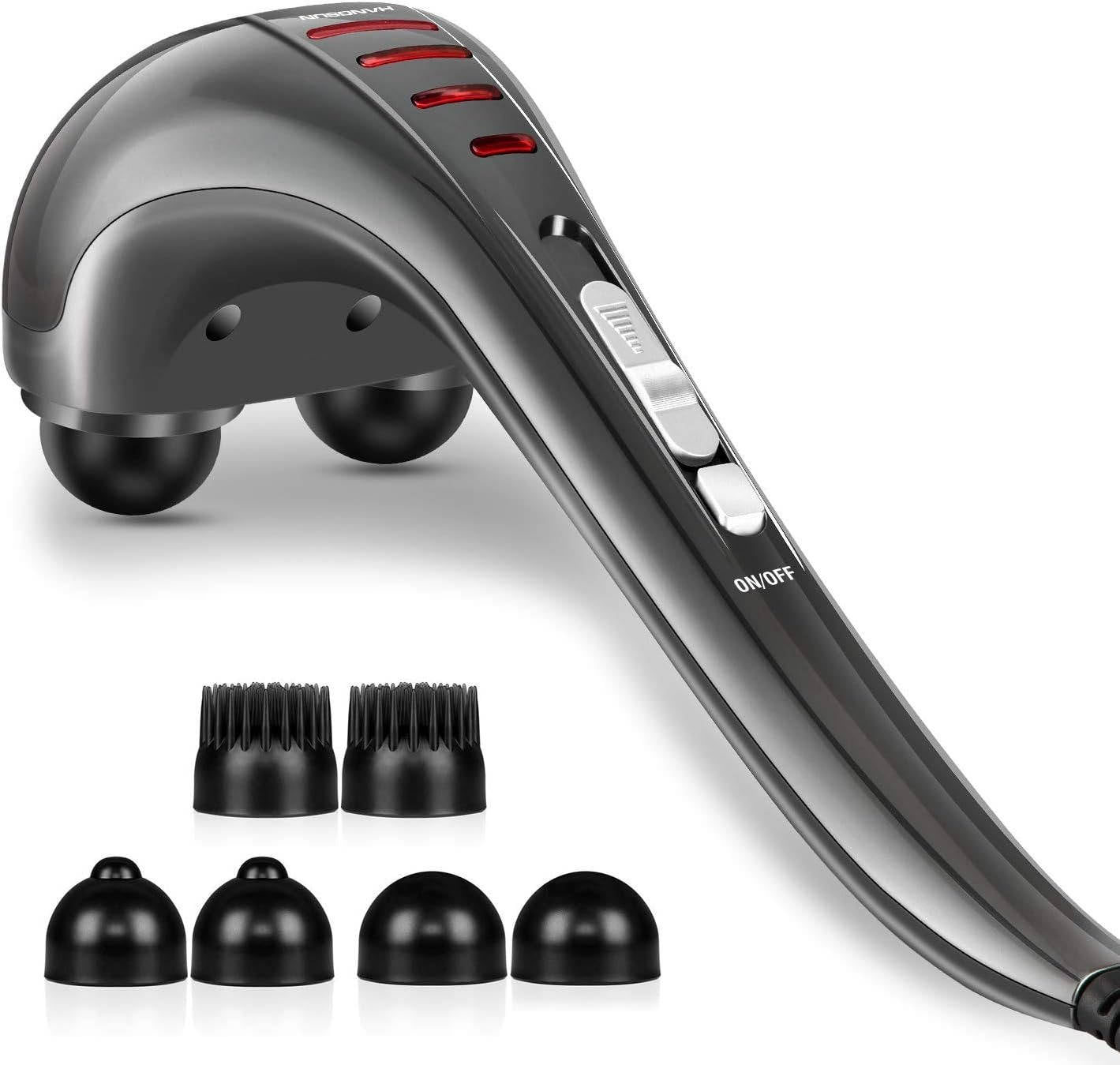 Electric Percussion Massager with Dual Heads and 3 Interchangeable Nodes, 3500 Pulses Per Minute All Vera Mart