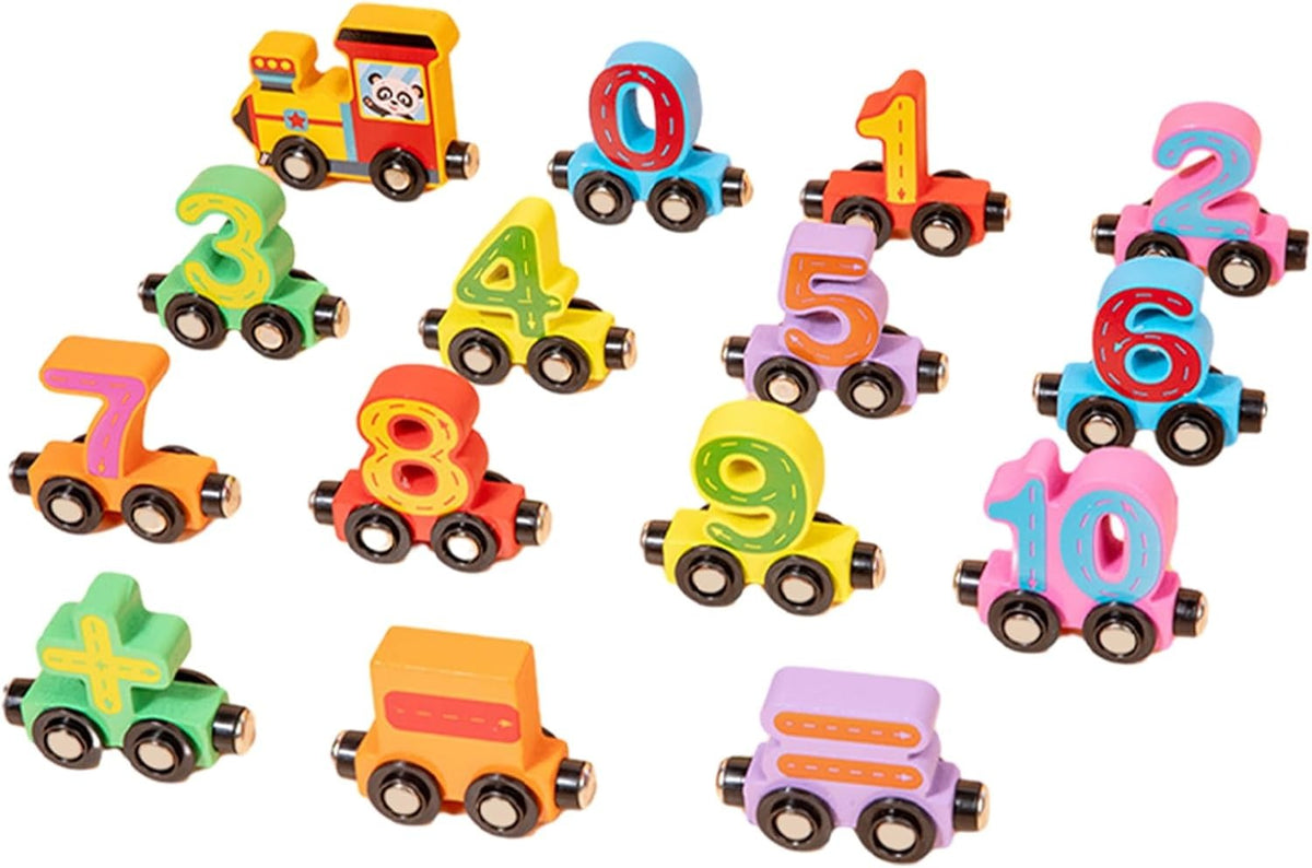 Magnetic Number Train Toy with Wooden Blocks and Fine Motor Development for Ages 3-6 All Vera Mart