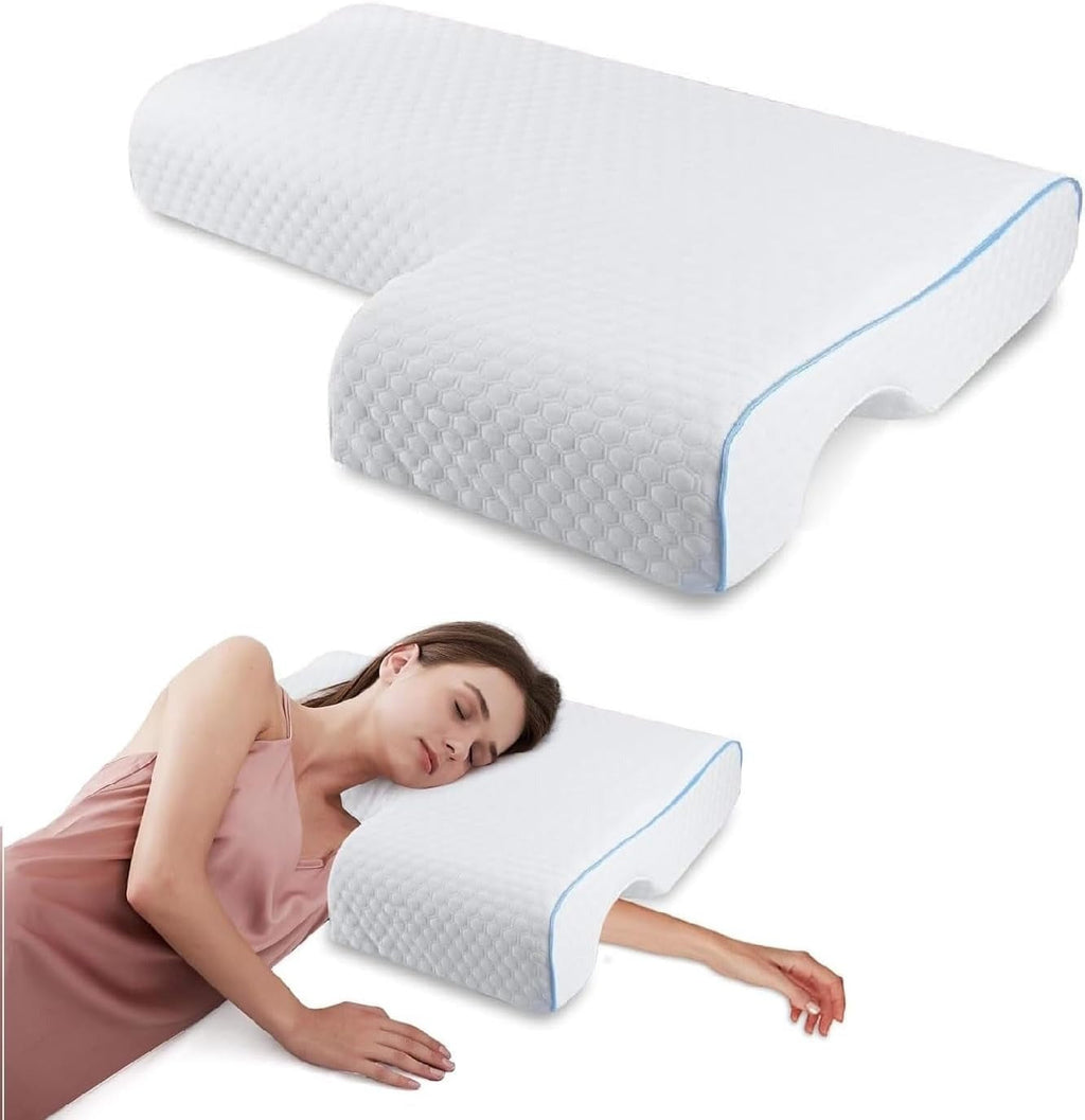Couple Side Sleeper Pillow with Arm Tunnel Channel and Memory Foam, Machine Washable All Vera Mart