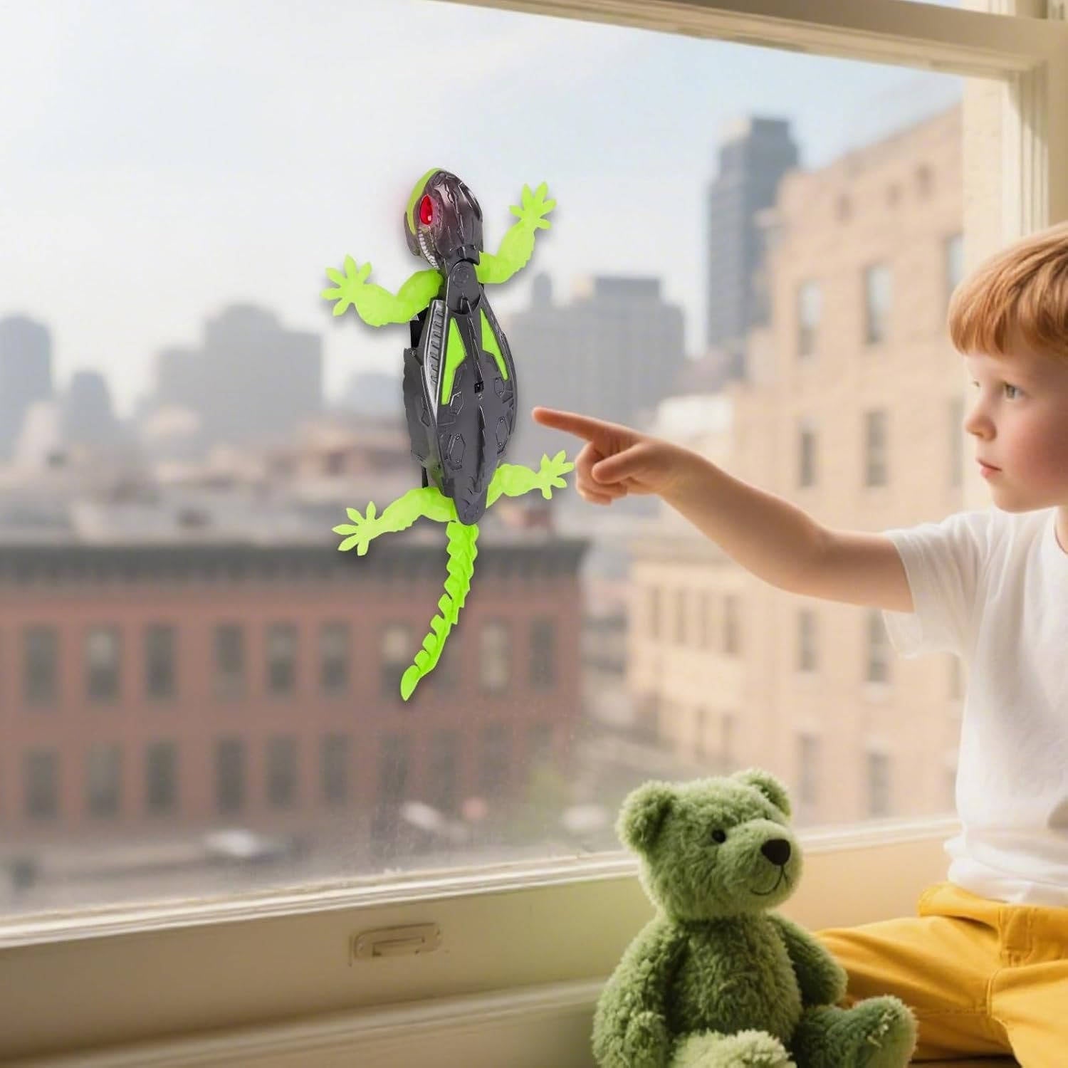 Remote Control Climbing Lizard Toy with LED Eyes and 25ft Range All Vera Mart