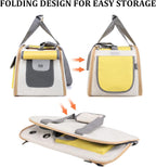 Pet Carrier with Dual Top and Side Openings and Mesh Ventilation, Foldable All Vera Mart