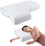Couple Side Sleeper Pillow with Arm Tunnel Channel and Memory Foam, Machine Washable All Vera Mart