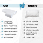 Couple Side Sleeper Pillow with Arm Tunnel Channel and Memory Foam, Machine Washable All Vera Mart