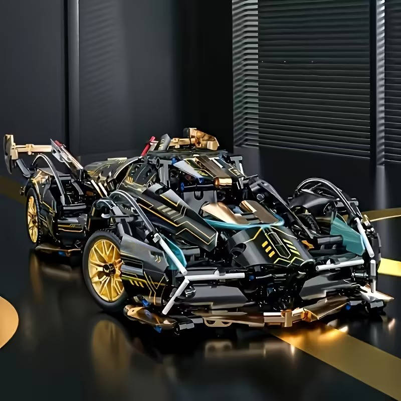Working Supercar Building Block Set with Steering System and Suspension, 1690 Pieces All Vera Mart