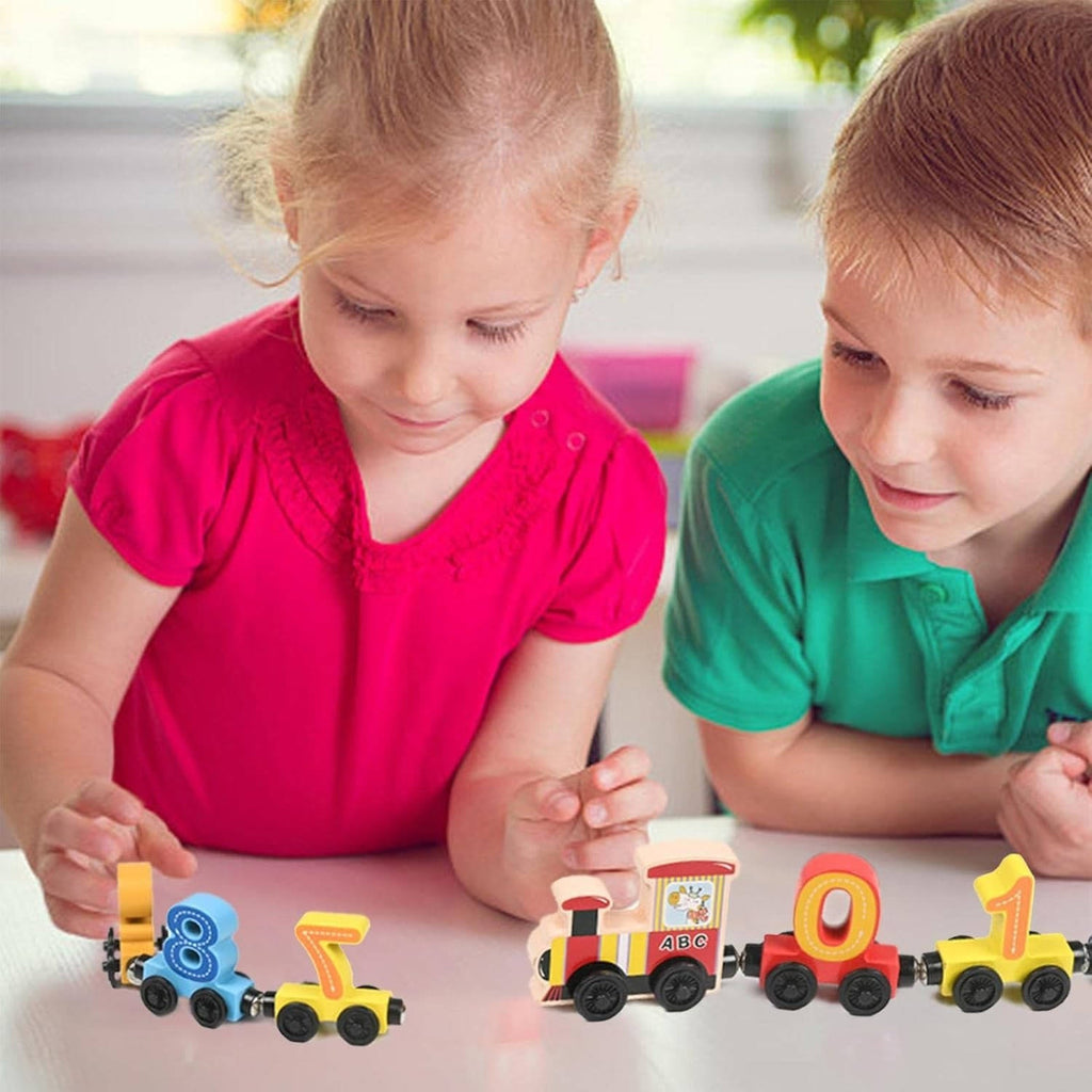 Magnetic Number Train Toy with Wooden Blocks and Fine Motor Development for Ages 3-6 All Vera Mart