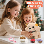 Interactive Robot Puppy with Walking Motion and Touch Sounds, 16-Piece Pet Care Playset All Vera Mart