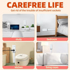 Telescopic Outlet Extender with Dual USB Charging and 180-Degree Rotation All Vera Mart