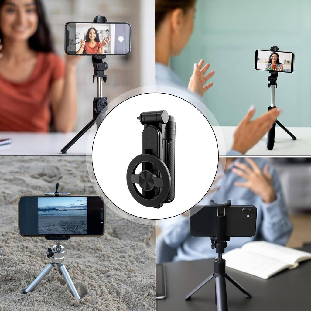 Magnetic Selfie Stick with 360-Degree Rotation and Remote Shutter, 33ft Range All Vera Mart