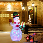 Inflatable Snowman Decoration with Rotating LED Lights and Electric Fan, 5 Feet All Vera Mart