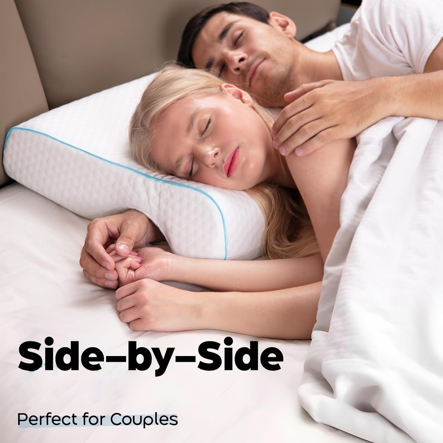 Couple Side Sleeper Pillow with Arm Tunnel Channel and Memory Foam, Machine Washable All Vera Mart