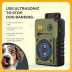 Ultrasonic Bark Deterrent with Automatic Detection and 3 Frequency Modes, 50ft Range All Vera Mart