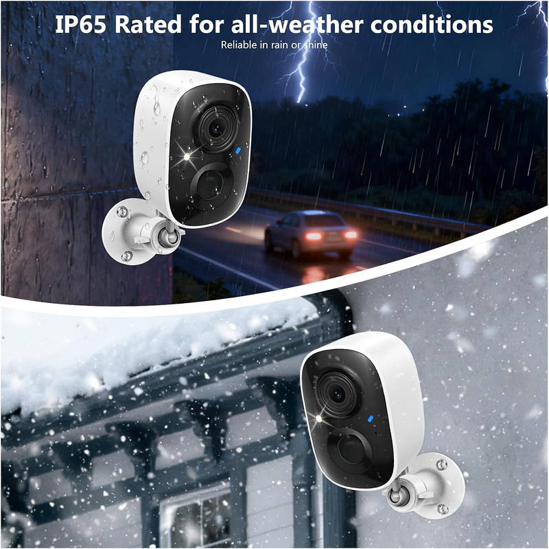 Outdoor Solar Security Camera with 2K Resolution and Smart Motion Detection, 2 Pack All Vera Mart