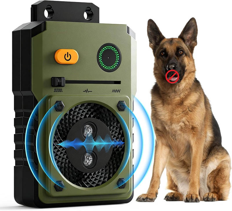Ultrasonic Bark Deterrent with Automatic Detection and 3 Frequency Modes, 50ft Range All Vera Mart