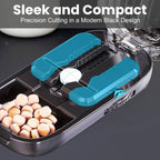 Pill Splitter with Stainless Steel Blade and Storage Compartment, Portable Design All Vera Mart