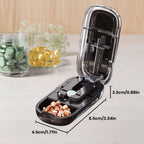 Pill Splitter with Stainless Steel Blade and Storage Compartment, Portable Design All Vera Mart