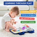 Soft Fabric Activity Book with Textured Shapes and Crinkly Tabs for Babies All Vera Mart