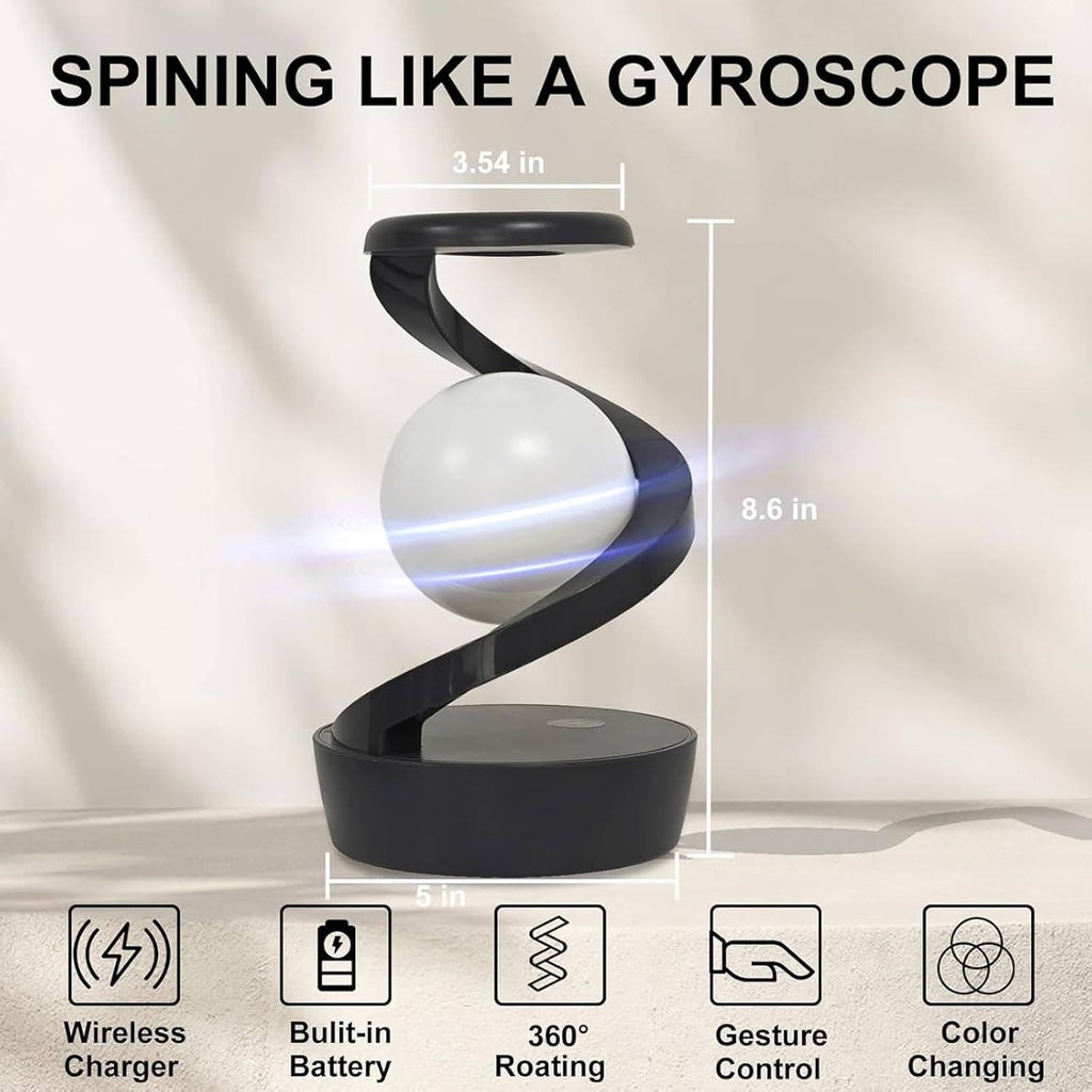 Floating Moon Sphere with Gesture Control and Wireless Charging Base All Vera Mart