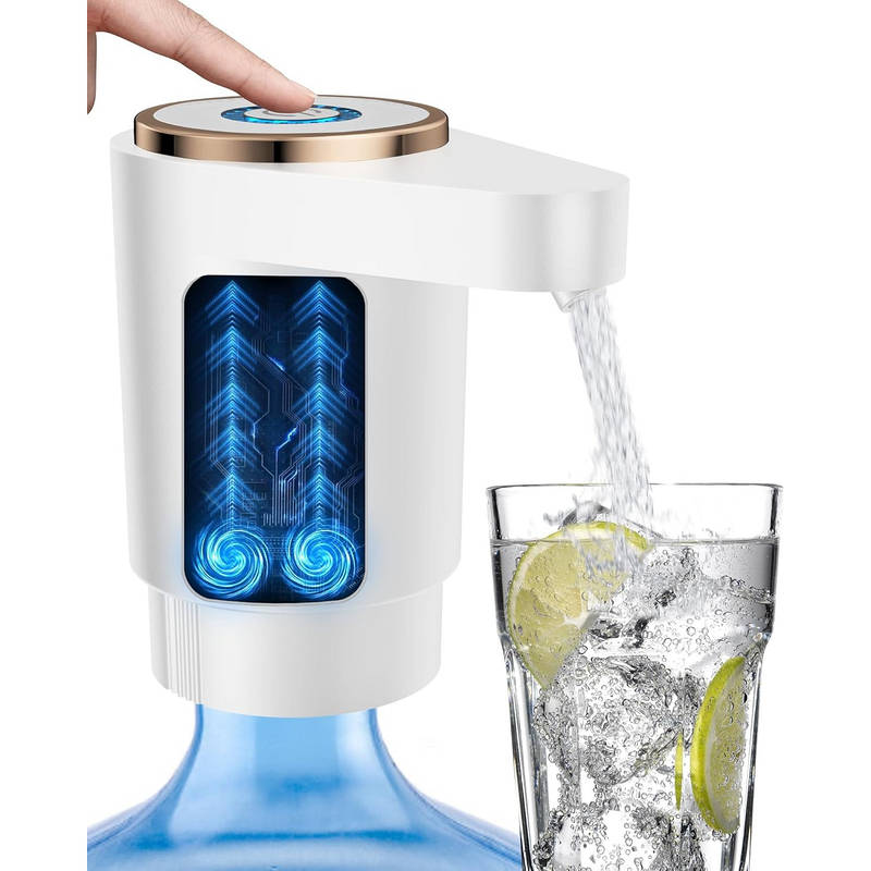 Rechargeable Water Jug Pump with Dual Motors and Food Grade Silicone Hose for 2-5 Gallon Bottles All Vera Mart