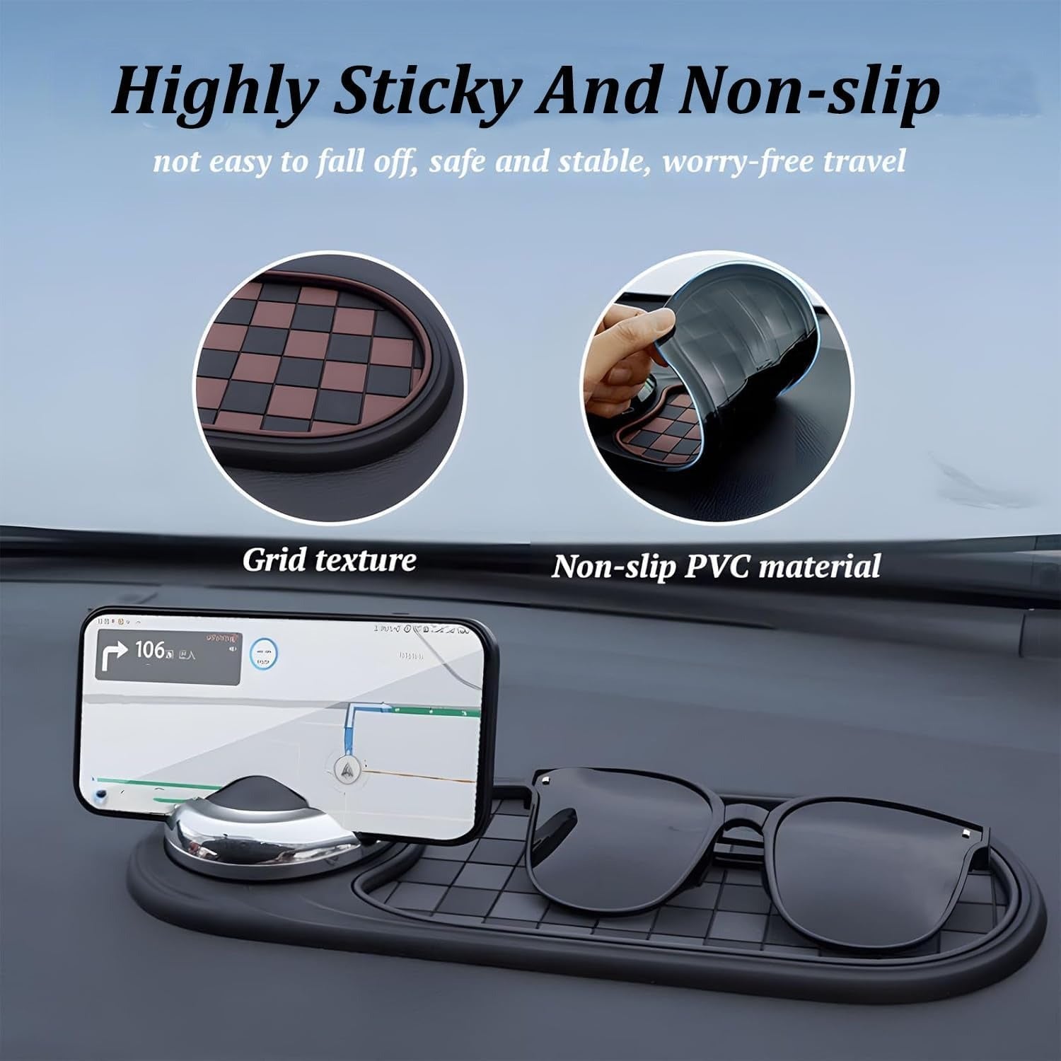 Dashboard Phone Holder with 360 Degree Rotation and Luminous Parking Dial All Vera Mart