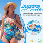Inflatable Baby Pool Float with Adjustable Four-Position Canopy and Dual Air Chambers All Vera Mart
