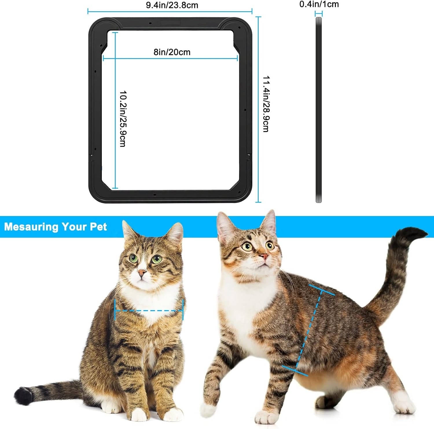 Magnetic Pet Door for Screen and Sliding Glass Doors with Reinforced Mesh All Vera Mart
