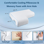 Couple Side Sleeper Pillow with Arm Tunnel Channel and Memory Foam, Machine Washable All Vera Mart