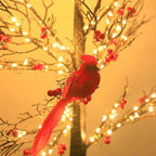 Battery Powered Decorative Tree with Copper Wire Lights and Cardinal Accents All Vera Mart