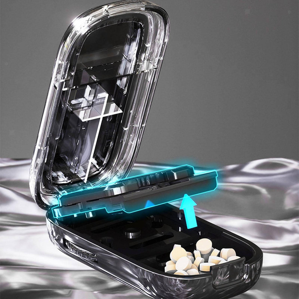 Pill Splitter with Stainless Steel Blade and Storage Compartment, Portable Design All Vera Mart
