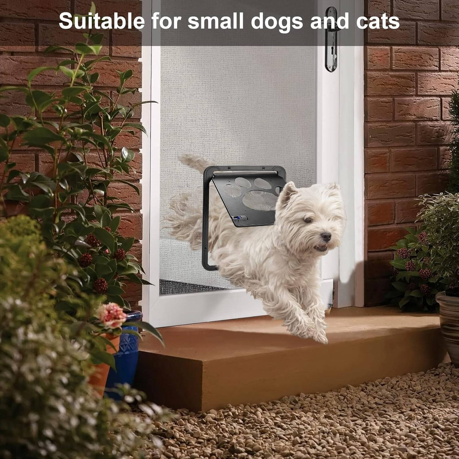 Magnetic Pet Door for Screen and Sliding Glass Doors with Reinforced Mesh All Vera Mart
