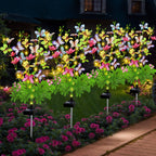 Solar Flower Garden Lights with Automatic Dusk Sensor and Aluminum Stakes, 4 Pack All Vera Mart