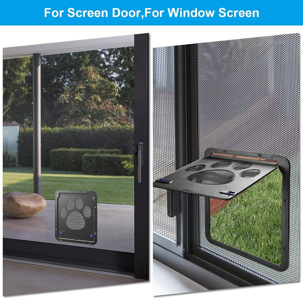 Magnetic Pet Door for Screen and Sliding Glass Doors with Reinforced Mesh All Vera Mart