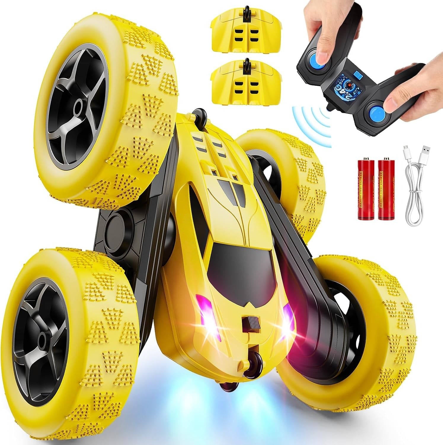 4WD Stunt RC Car with 360° Flip and LED Headlights, 90-Minute Battery for Kids Age 6+ All Vera Mart
