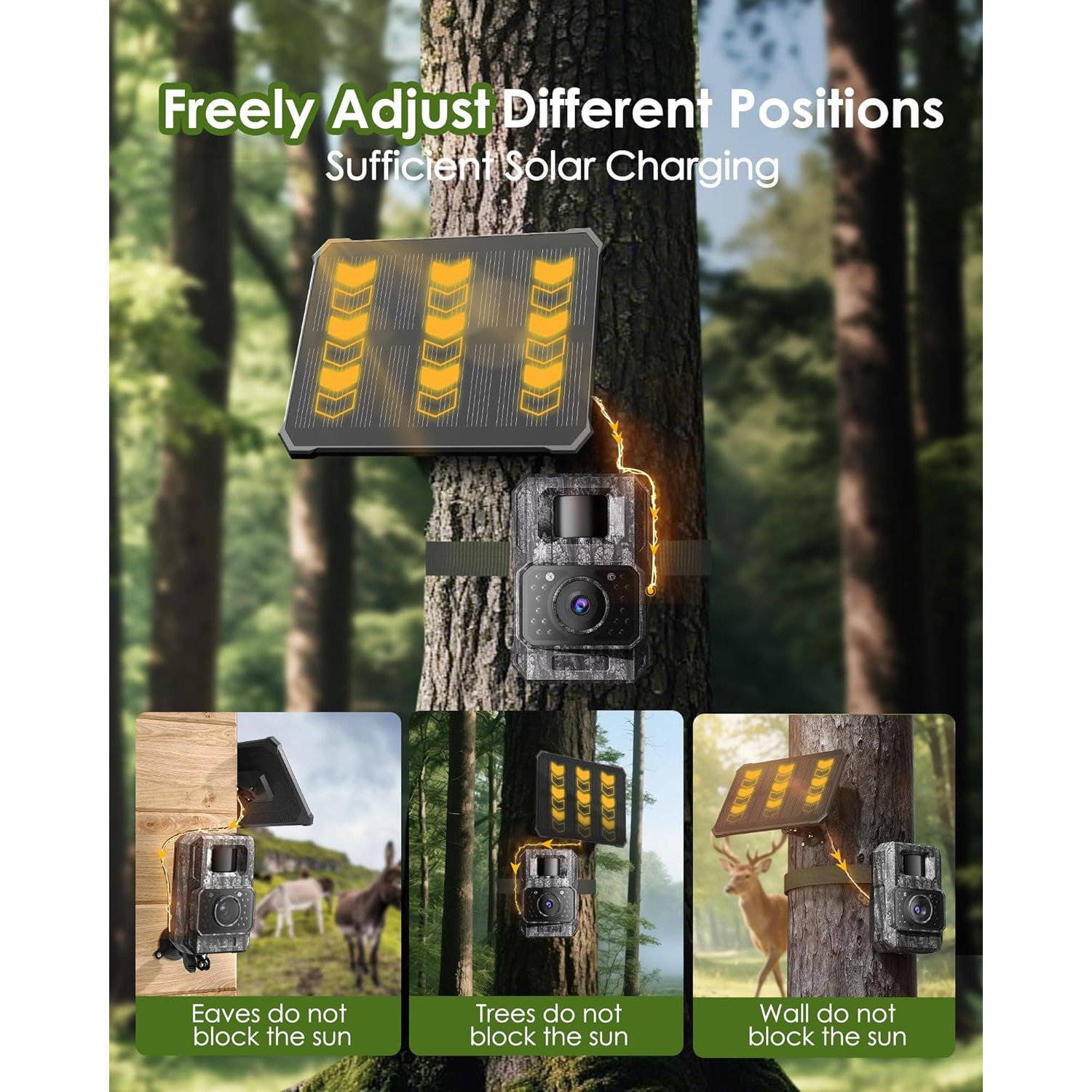 4K Trail Camera with Solar Panel and Wireless Hotspot, 64MP Night Vision All Vera Mart