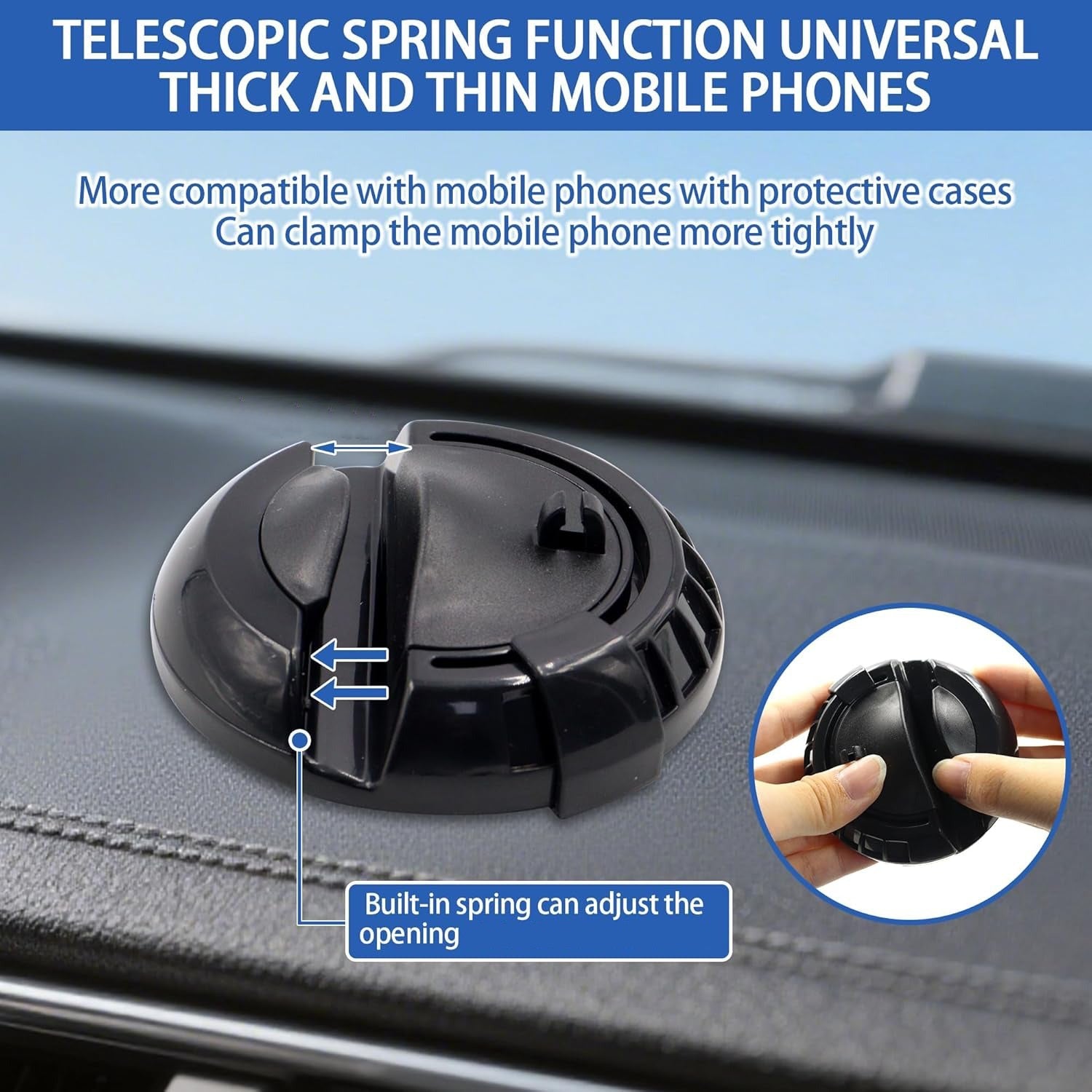 Dashboard Phone Holder with 360 Degree Rotation and Luminous Parking Dial All Vera Mart